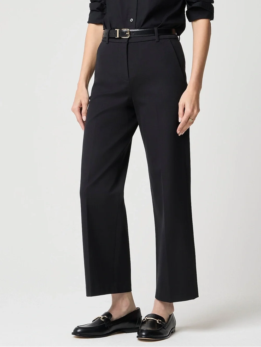 J. Crew Petite Remy wide-leg cropped pant Black Trousers Size 4 NWT CG390